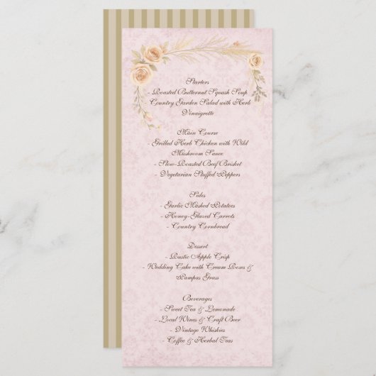 Rustic Boho Country Wedding  メニュー (正面/裏面)