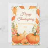 Rustic Boho Cozy Autumn Thanksgiving Card シーズンカード (正面)