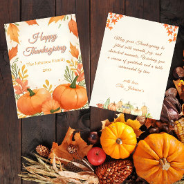 Rustic Boho Cozy Autumn Thanksgiving Card シーズンカード