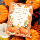 Rustic Boho Cozy Autumn Thanksgiving Invitation 招待状