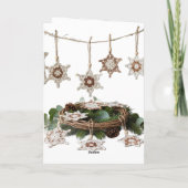 Rustic Boho Crochet Snowflake Christmas Greeting  シーズンカード (裏面)