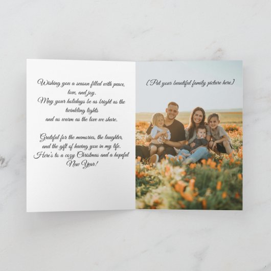 Rustic Boho Crochet Snowflake Christmas Greeting  シーズンカード (内部)