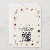Rustic Boho Deer Antlers Elegant QR Code Wedding 招待状 (裏面)