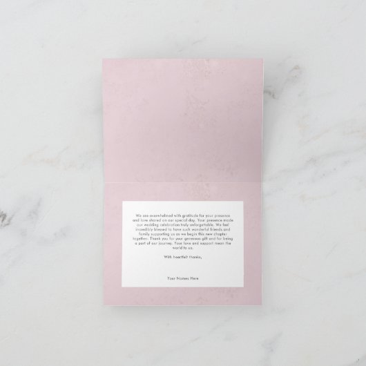 Rustic Boho Delicate Fall Wildflower Wedding サンキューカード (内部)