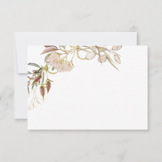 Rustic Boho Delicate Fall Wildflowers Wedding 出欠カード (裏面)