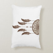 Rustic Boho Dreamcatcher Square Pillow アクセントクッション (裏面(縦))