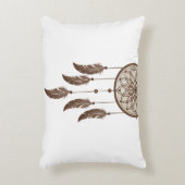 Rustic Boho Dreamcatcher Square Pillow アクセントクッション (正面(垂直))