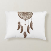 Rustic Boho Dreamcatcher Square Pillow アクセントクッション (裏面)