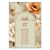 Rustic Boho Earthy Rusty Ivory Sage Floral Wedding テーブルナンバー (正面)