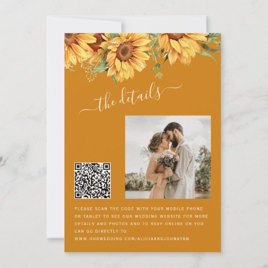 Rustic boho Fall in Love photo wedding 招待状 (裏面)