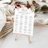 Rustic Boho Floral Alphabetical Seating Chart ポスター