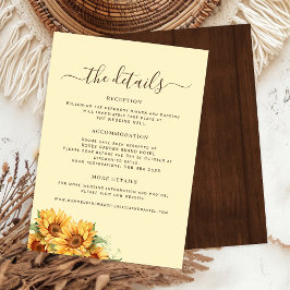 Rustic boho floral barn wood wedding guest details エンクロージャーカード