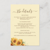 Rustic boho floral barn wood wedding guest details エンクロージャーカード (正面)