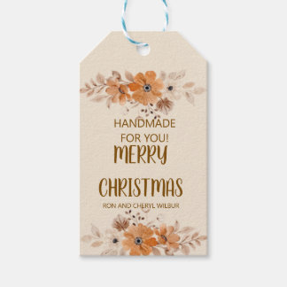 Rustic Boho Floral Christmas Gift Tags ギフトタグ