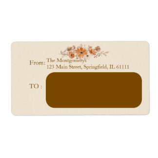 Rustic Boho Floral Christmas Holiday Labels ラベル