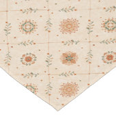 Rustic Boho Floral Mandala Geometric Pattern ショートテーブルランナー (コーナー)