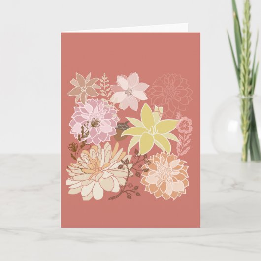 Rustic Boho Floral Pattern カード (正面)