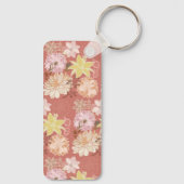 Rustic Boho Floral Pattern キーホルダー (裏面)