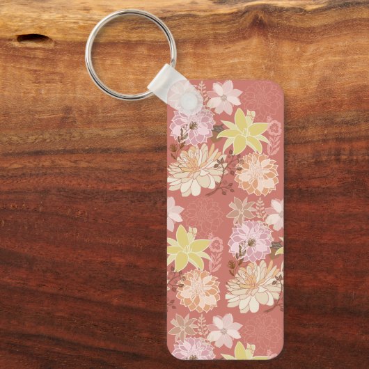 Rustic Boho Floral Pattern キーホルダー (正面)