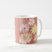 Rustic Boho Floral Pattern コーヒーマグカップ (正面右)
