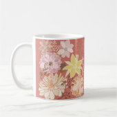 Rustic Boho Floral Pattern コーヒーマグカップ (左)