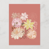 Rustic Boho Floral Pattern ポストカード (正面)