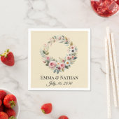 Rustic Boho Floral Watercolor Wedding Napkins スタンダードカクテルナプキン (インサイチュ)