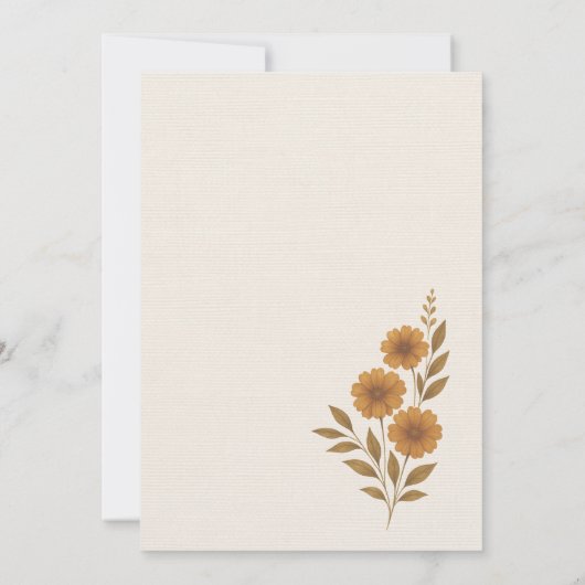 Rustic Boho Floral Wedding 招待状 (裏面)