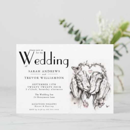 Rustic BOHO Goat Lovers 招待状 (スタンド正面)