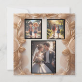 Rustic Boho Golden Glitter Floral Wedding 招待状 (裏面)