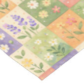 Rustic Boho Green & Orange Quilt Floral Patchwork  テーブルクロス (アングル)