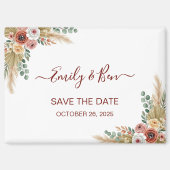 Rustic Boho Magnet Save the Date マグネット (正面)