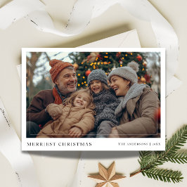 Rustic Boho Merriest Christmas Family Fun Photo シーズンカード