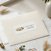 Rustic Boho Neutral Floral Wedding Address ラベル