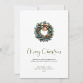 Rustic Boho Neutral Pine Wreath Christmas Greeting シーズンカード (正面)