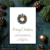 Rustic Boho Neutral Pine Wreath Christmas Greeting シーズンカード