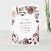 Rustic Boho Neutral Pumpkin Floral QR Code Wedding 招待状 (正面)