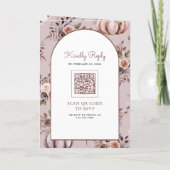 Rustic Boho Neutral Pumpkin Floral QR Code Wedding 招待状 (裏面)