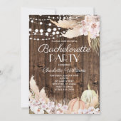 Rustic Boho Pampas Grass Bachelorette Party 招待状 (正面)
