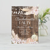 Rustic Boho Pampas Grass Bachelorette Party 招待状 (スタンド正面)