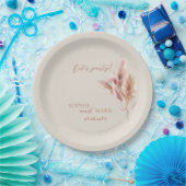 Rustic Boho Pampas Grass Wedding  ペーパープレート (パーティー)