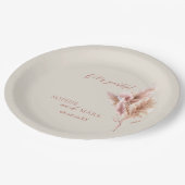 Rustic Boho Pampas Grass Wedding  ペーパープレート (アングル)