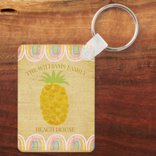 Rustic Boho Pineapple キーホルダー (裏面)