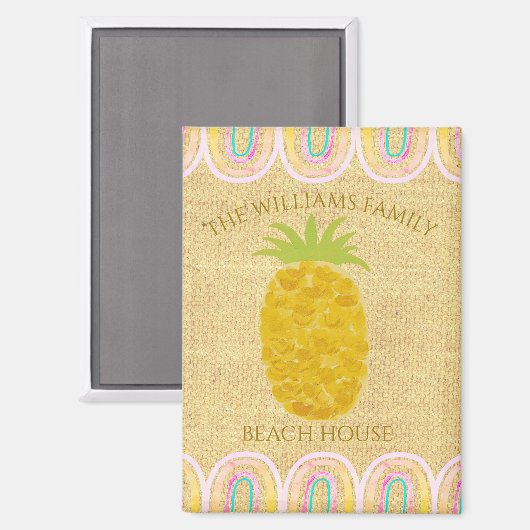 Rustic Boho Pineapple マグネット (正面/裏面)