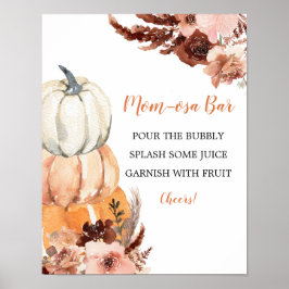 Rustic Boho Pumpkin Game Momosa Bar Poster ポスター
