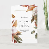 Rustic Boho Pumpkin Photo QR Code Wedding 招待状 (正面)