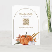 Rustic Boho Pumpkin Photo QR Code Wedding 招待状 (裏面)