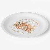 Rustic Boho Rainbow Baby Shower  ペーパープレート (アングル)