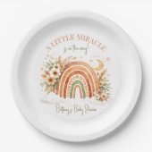 Rustic Boho Rainbow Baby Shower  ペーパープレート (正面)