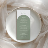 Rustic Boho Sage Green Arches Retro Wedding Dinner メニュー
